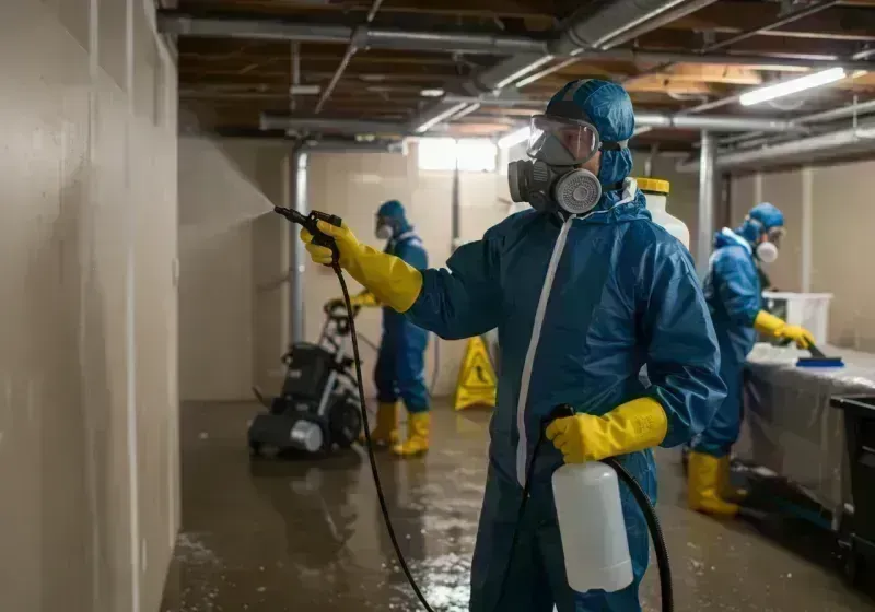 Basement Sanitization and Antimicrobial Treatment process in Mahomet, IL